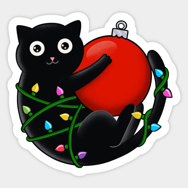 Cat and Christmas Sticker by coffeeman